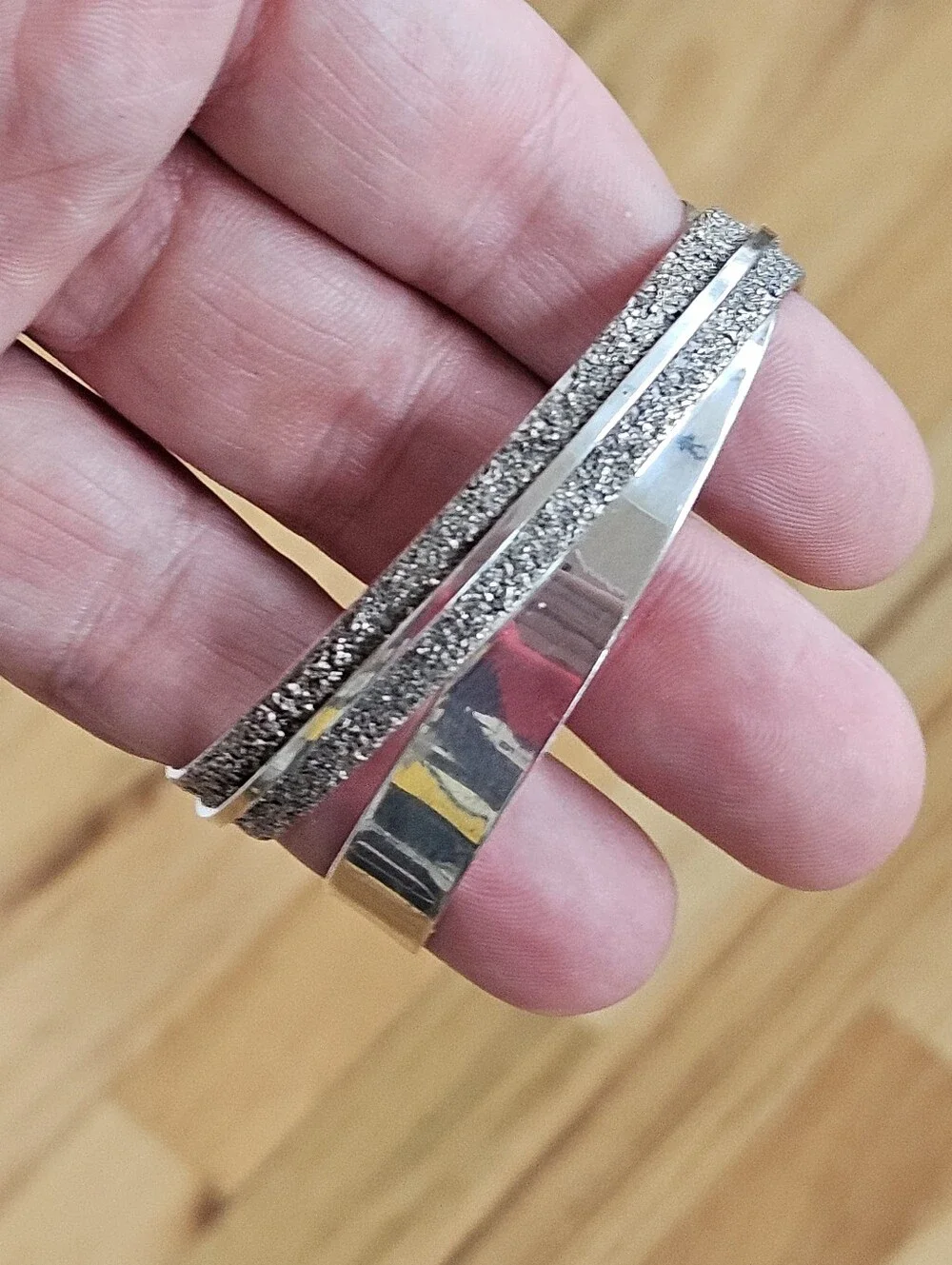 Vintage 1989 Rainstar Navajo Modernist Sterling Silver Cuff Bracelet